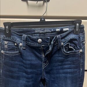 Miss Me Indigo Boot Cut Jeans with Embroidered Waistband